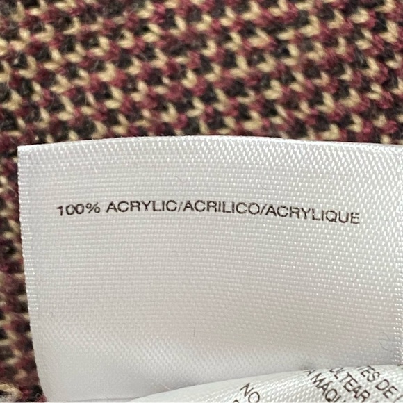 Anne Klein Chianti Plaid Retro Long Open Cardigan Sweater Size Small - Picture 6 of 8